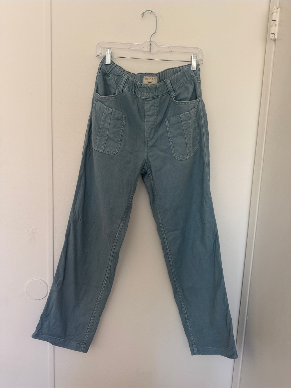 Pilcro Relaxed Straight-Leg Pants Size S Pale Blue Wash